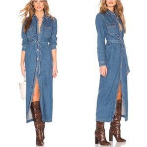 GRLFRND Sessile Denim Midi Dress in Gen X With Belt Women’s Size Small